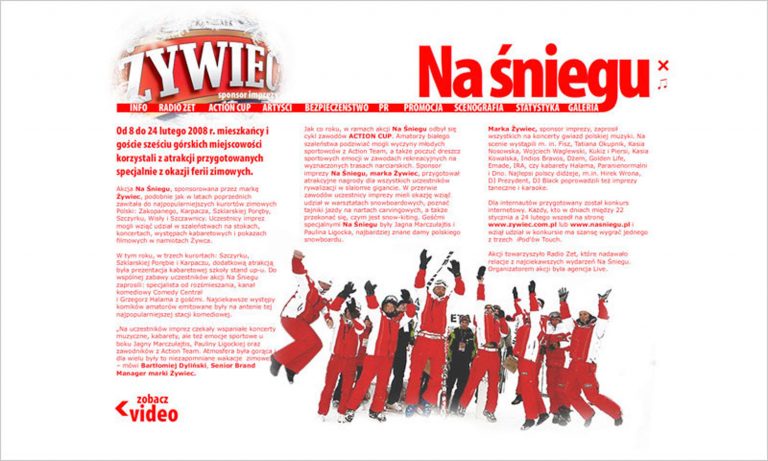 Interaktywna Prezentacja Żywiec na Śniegu